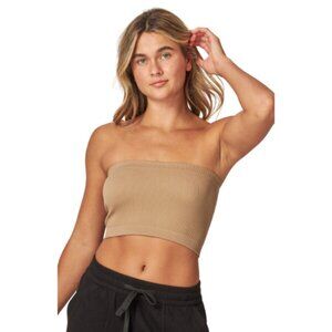 Light Cocoa‎ Stretchy Ribbed Seamless Tube Top – Effortless & Chic
